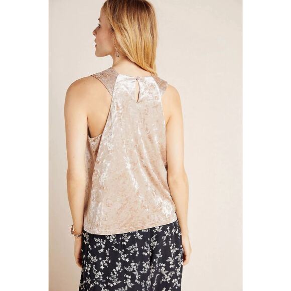 Anthropologie Porridge Jessie Velvet‎ Halter Top In Rose Color Size Medium $88 - Picture 6 of 6